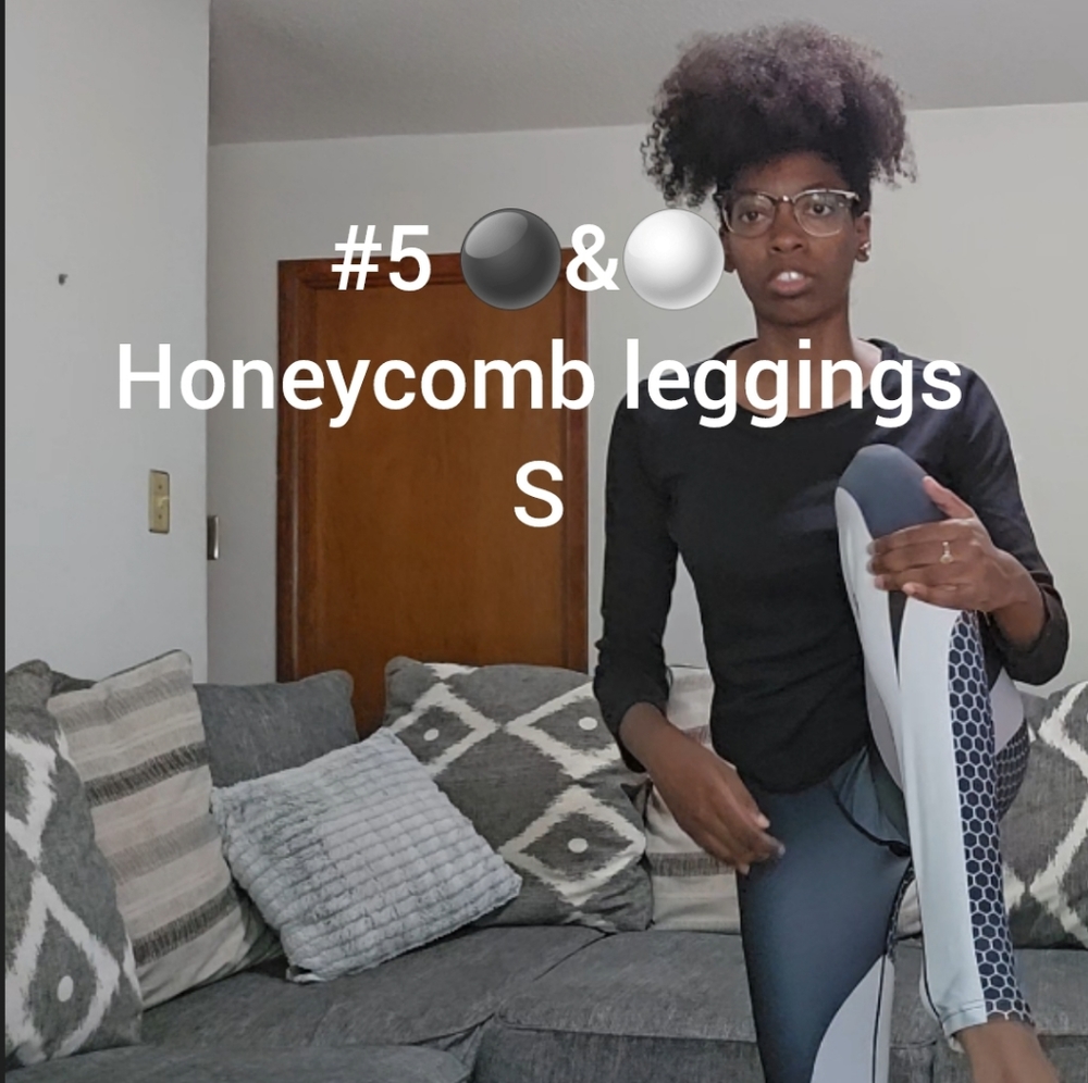 S Black&White Honeycomb leggings